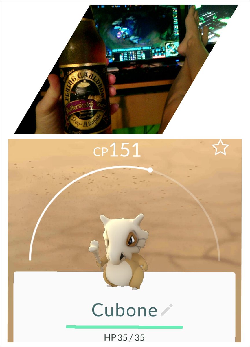 Annamalist's tweet photo. This combo has helped me feel a little better today ❤ #sickday #NoPantsParty #ButterBeer #LALCS #PokemonGO https://t.co/sLvZbzBq2f