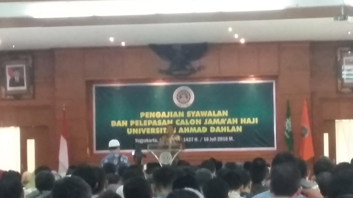 Pengajian Syawalan dan Pelepasan Calon Jama'ah Haji Universitas Ahmad Dahlan
11 Syawal 1437 H/16 Juli 2016

#uad