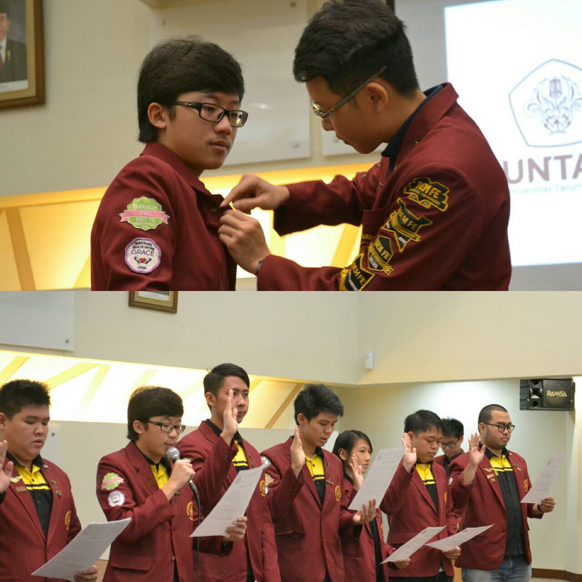 Serah terima jabatan dan sumpah jabatan BEM FE UNTAR masa bakti 2016/2017 #BEMFEUNTAR #FEUNTAR #UNTAR #sertijab