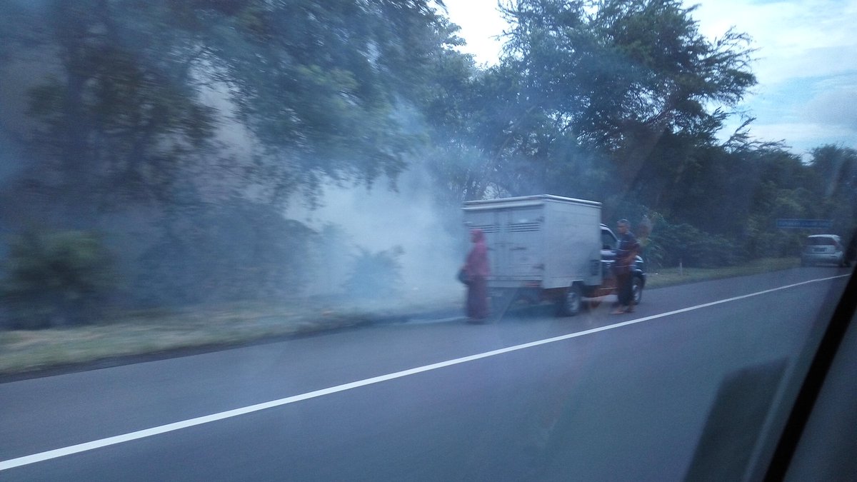 DhycaRock07's tweet photo. @e100ss kejadian di tol sda-sby sebelum rest area gak tau kebakaran apa mobil apa cuma rumput. Tp sudah ada petugas https://t.co/O46aSdhBIq