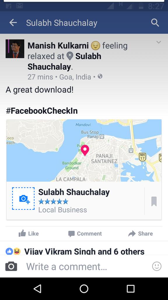kul_manish's tweet photo. Inspired by so many 'check-ins' we see these days on Facebook. :-)
#FacebookCheckIn https://t.co/HRF4HKajlc