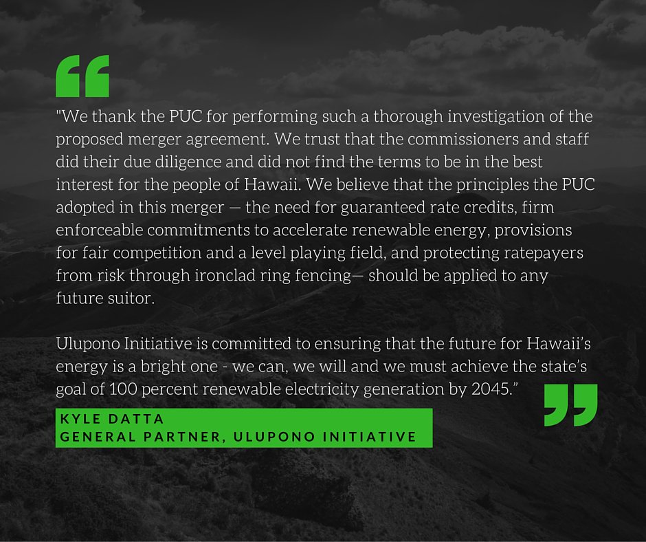 FairEnergyHI's tweet photo. #ICYMI Our statement regarding the NextEra/HECO merger from #KyleDatta General Partner #UluponoInitiative #HIEnergy https://t.co/Z4RgoQ6ufN