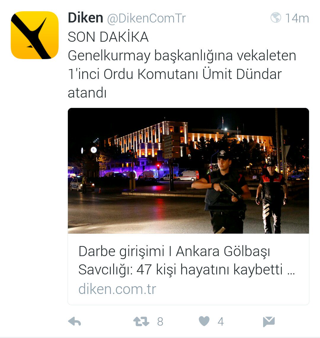 Ülke değil açıkhava tımarhanesi...
Gece darbeci ilan edilen general, 
Sabah Genelkurmay başkanı olarak atanıyor...
