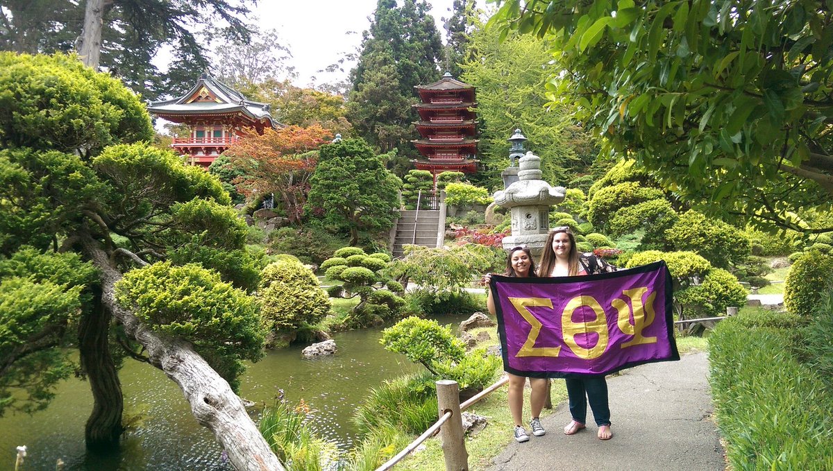 The traveling ΣΘΨ flag has hit SF by storm  #GoldenGatePark #BayArea #SigmaSummer
