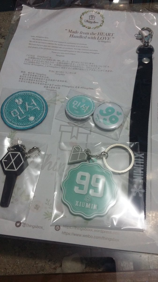 Rasusie's tweet photo. @Thingsbox_ the packet has arrived. and it's so cute.. thank you. i'm really like it. #thingsbox #xiumin #exo #시우민 https://t.co/OpWL4CbVHV