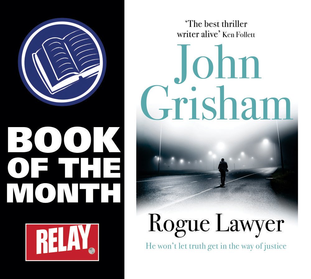 RelayIndia's tweet photo. #RelayBookoftheMonth #roguelawyer @JohnGrisham @RelayIndia @Delhi_Airport @BLRAirport @CSIAMumbai @HachetteIndia https://t.co/nOUHReTrwb