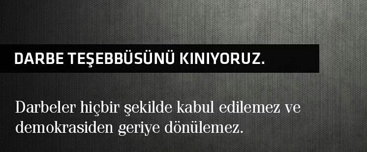 Bu milletin özgürlük ve demokrasi yolculuğuna kimse mani olamayacaktır. 
#darbelerehayır