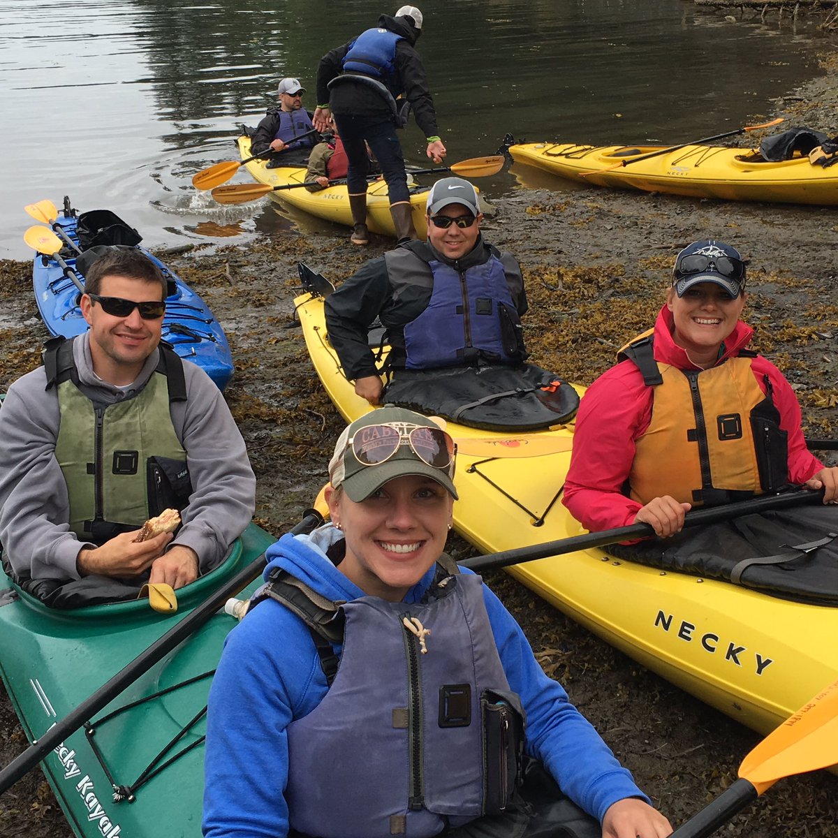 Mary_ElaineJ's tweet photo. This is the life #Homer #AlaskaSummer #SeaKayaking #thefuncontinues #bestfriendweek #saltydog #halibut @laurenkole https://t.co/UbImfCisBb