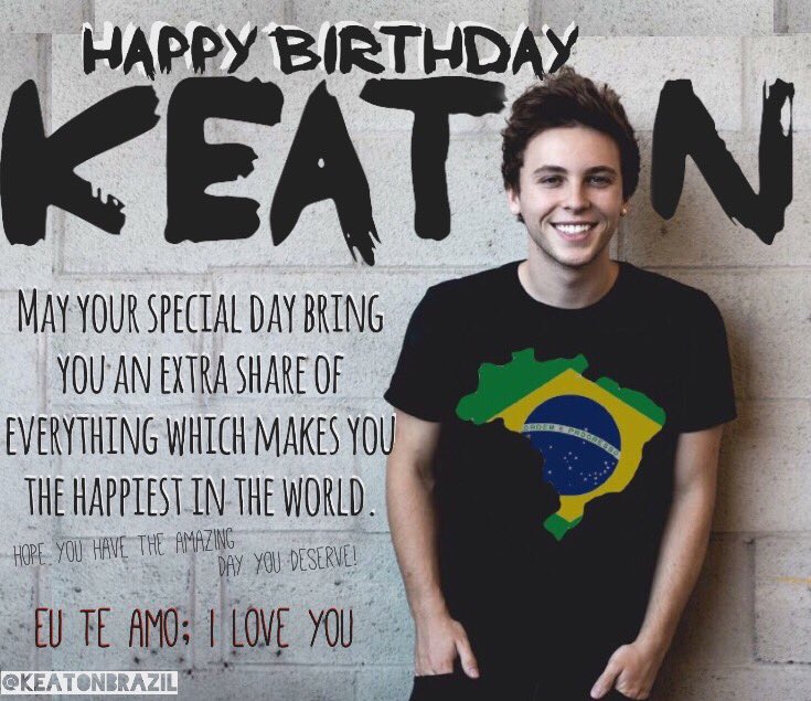 KeatonBrazil's tweet photo. Happy Birthday to one of my favorite people ever!  Hope to see you soon 🎉 EU TE AMO 💗#Happy20Keaton @KeatonStromberg https://t.co/dpbgIj6MHQ