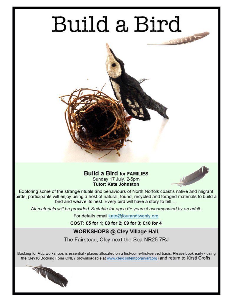 Sticks and Stuff (@sticksandstuff) on Twitter photo 'Build a bird' <a href="/SticksandStuff/">Sticks and Stuff</a> this Sunday in at Cley Village Hall <a href="/CleyContmpryArt/">Cley ContemporaryArt</a> 'Build a bird' <a href="/SticksandStuff/">Sticks and Stuff</a> this Sunday in at Cley Village Hall <a href="/CleyContmpryArt/">Cley ContemporaryArt</a>