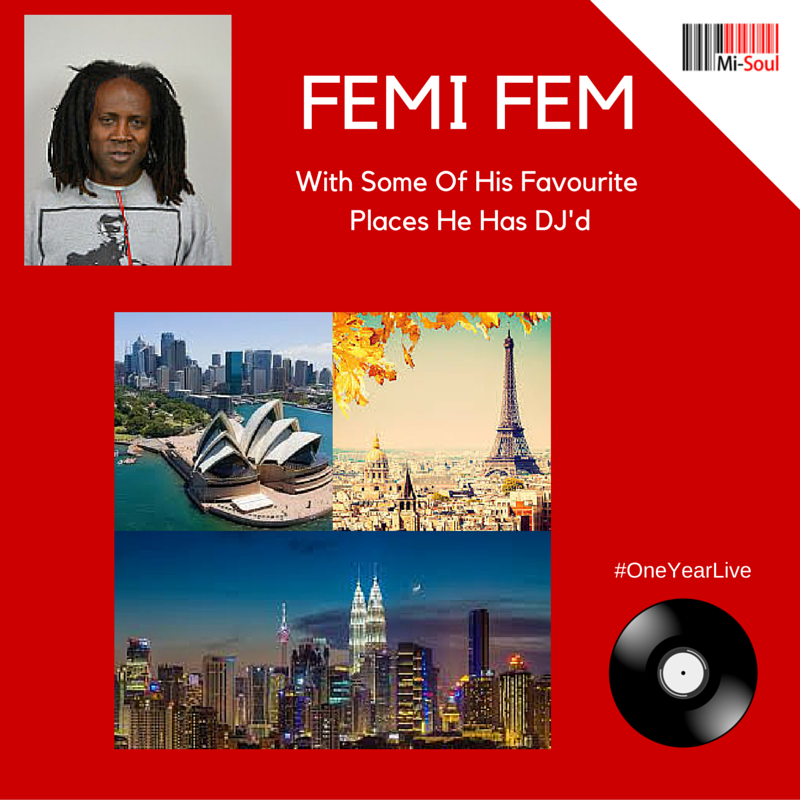 misoulradio's tweet photo. @FemiFem shares some of his favourite DJ spots from around the world! #OneYearLive #MiSoul #Radio #Soul #Music https://t.co/5xnPmDNS61