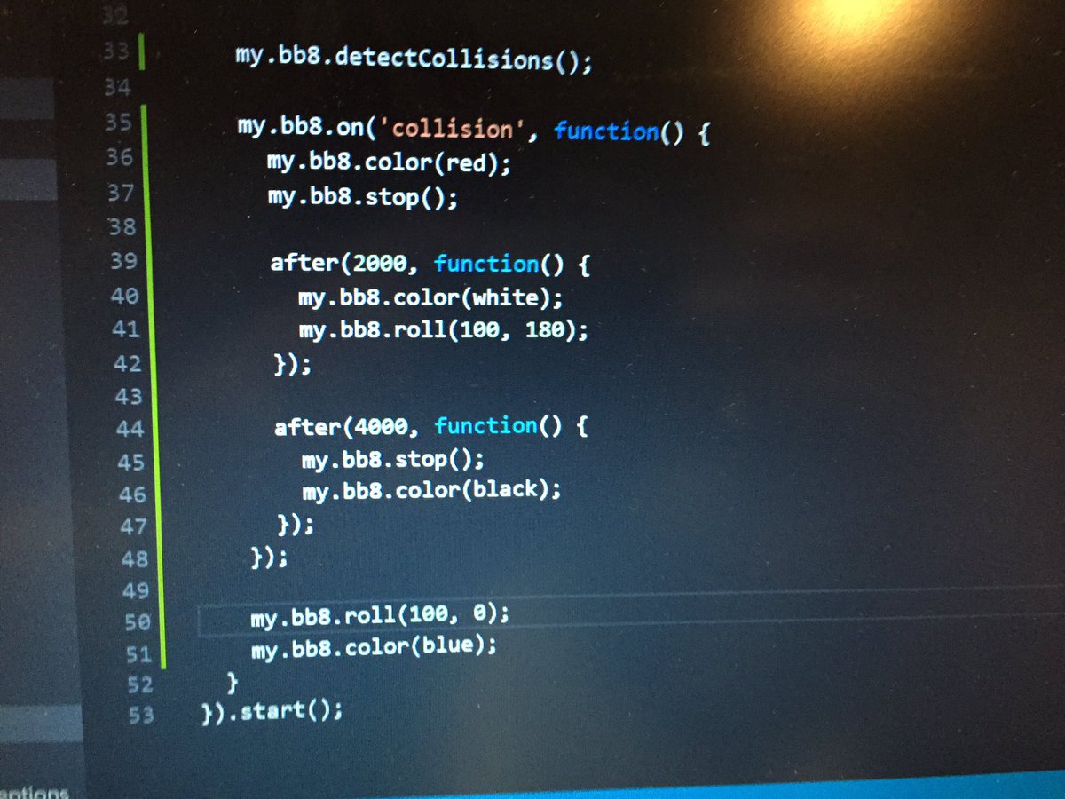 avesse's tweet photo. Move a turtle on a screen? No let's move an actual BB-8 droid using JS. #programming101 #jsinsa2016 @jsinsa @GerybBg https://t.co/xr40cSsrQE