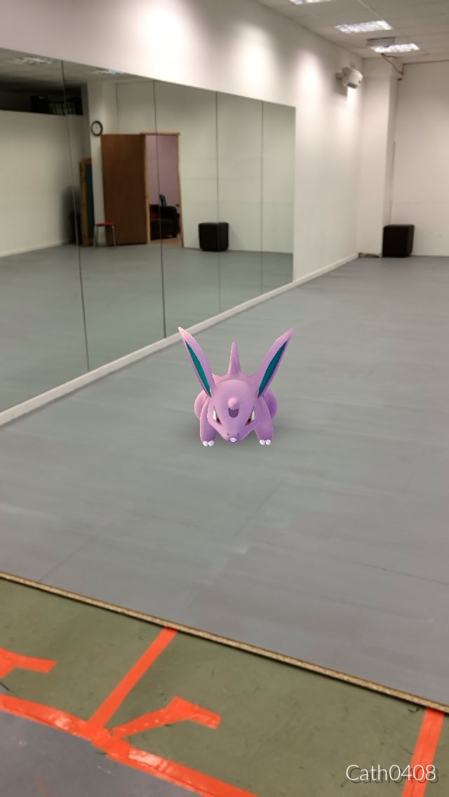 Cathm0408's tweet photo. Guess no one told Nidoran theres no totstars this morning! #awkward #dance #revuestudios #PokemonGO #nototstarstoday https://t.co/lcE5DXp4Ov