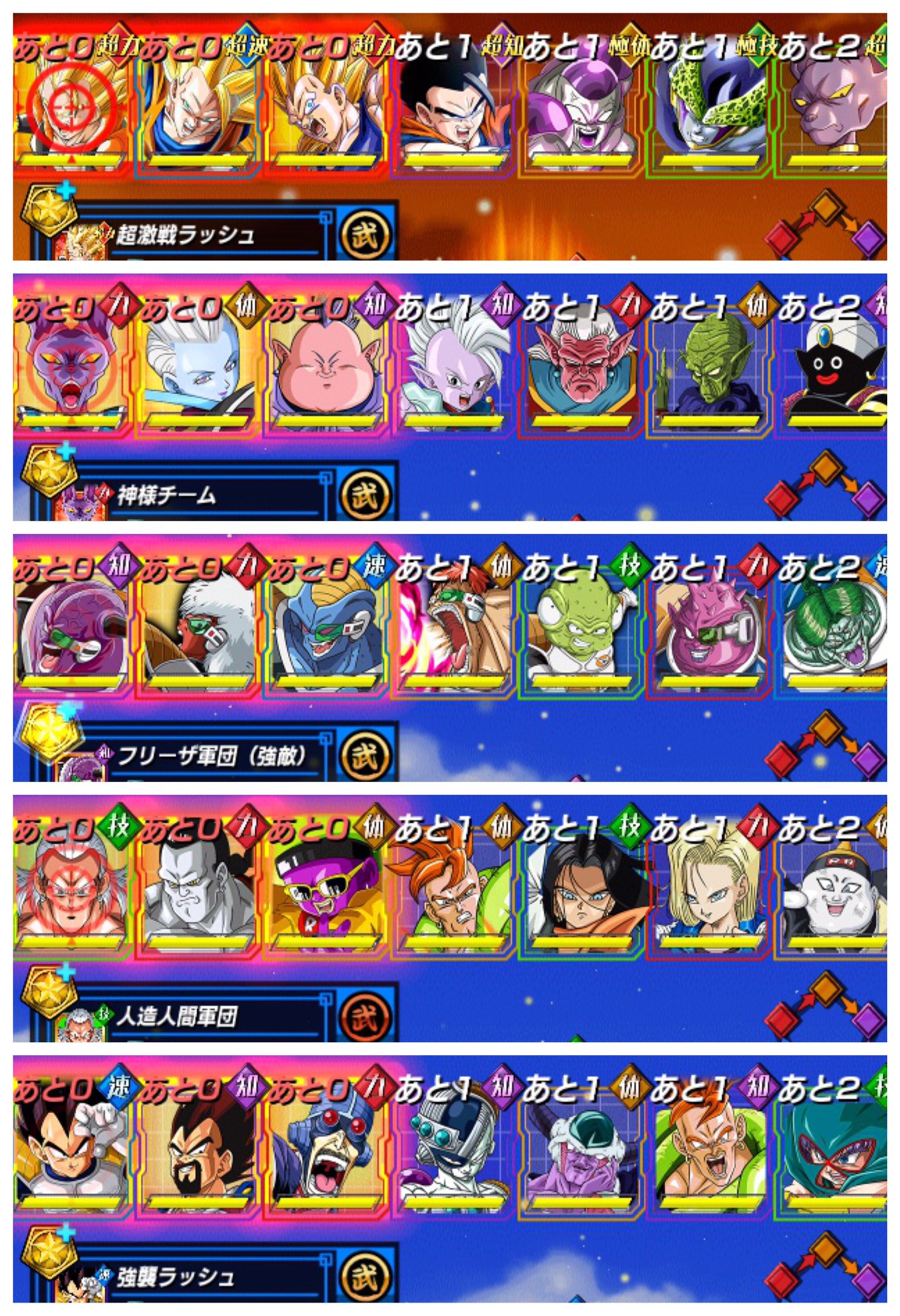 ジジ 新ボーナスチーム 超激戦ラッシュ 約15万6千pt 神様チーム 約5万pt フリーザ軍団強敵 約4万9千pt 人造人間軍団 約2万8千pt 強襲ラッシュ 約2万8千pt こんなもんかな ドッカンバトル T Co Fuw2eeo46p Twitter
