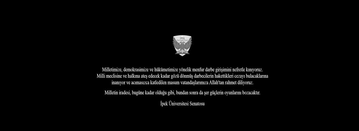 KampusIpek's tweet photo. #Kampüsİpek ten DARBELERE KARŞI DEMOKRASİYE DESTEK MESAJI
#DarbeyeHayır https://t.co/H2qQB7jSYp