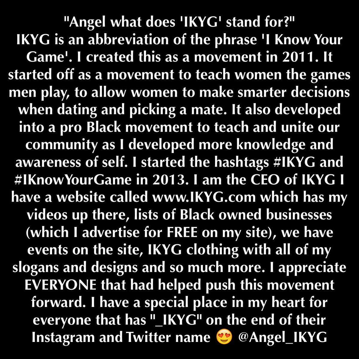 Angel_IKYG's tweet photo. #IKnowYourGame #IKYG #BlackWomen #BlackWomenMatter #melanin  #BlackConsciousness #BlackMen #AngelRamirezJordan https://t.co/iekicWelOM