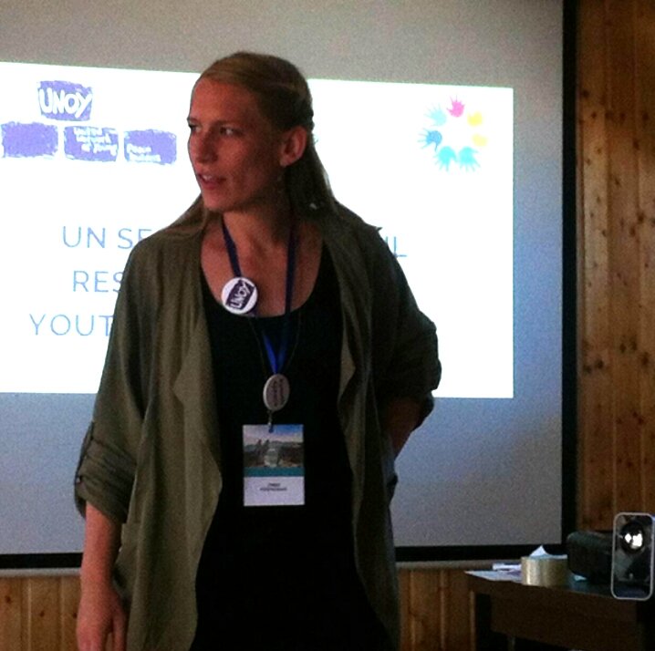 Imre @unoy_peace informing @GYRising young leaders about #resolution2250 and advocacy work. #gyr2016 #youth4peace