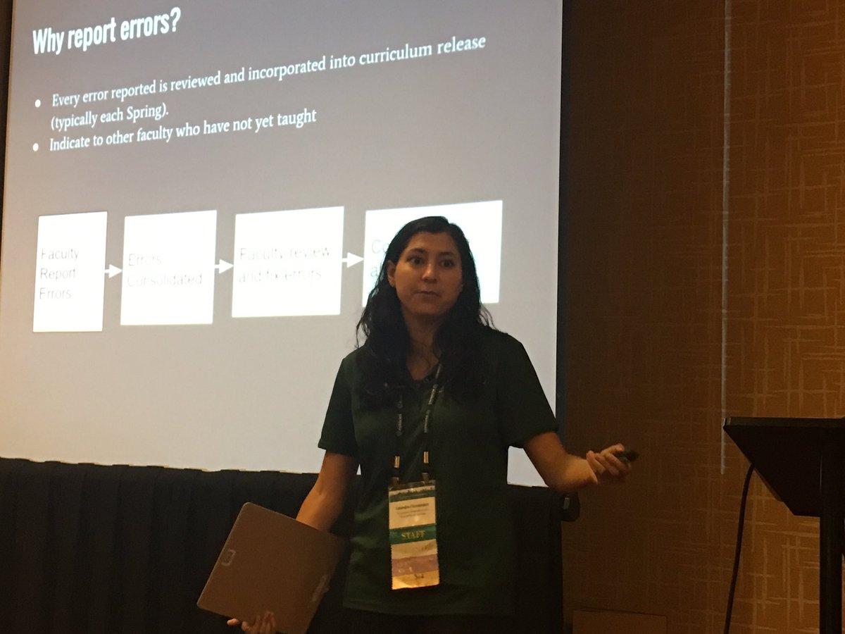 Leandra Fernandez launching the new curriculum error reporting process for faculty! #pathwaysforum #improving