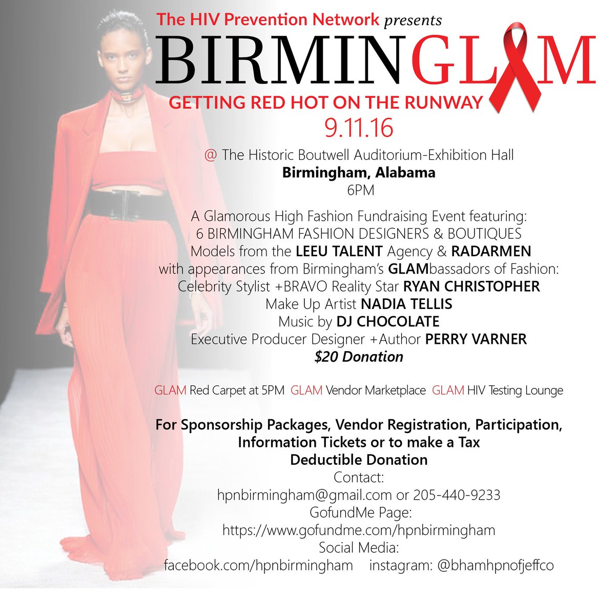 SAVE THE DATE. RETWEET!!
#FashionShow #BlackDesigners #HIVAwareness #GetTested #Birmingham