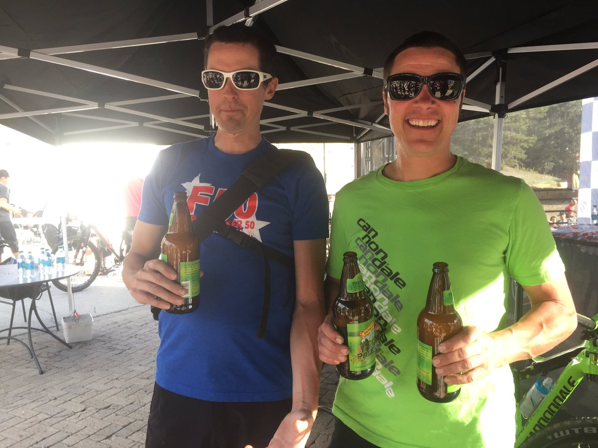 I wasn't even on the podium but somehow my mechanics got ALL the beers... #MTBNats #podiumhos