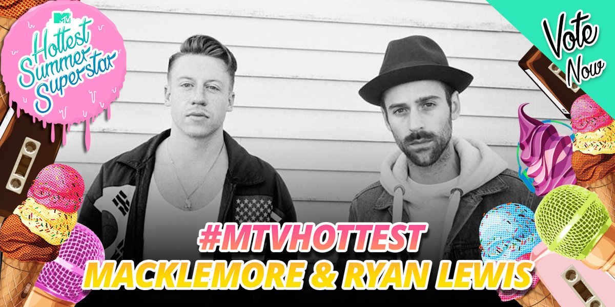 MTVMusicUK's tweet photo. Your next contender is @macklemore &amp; @RyanLewis! To vote use #MTVHottest Macklemore &amp; Ryan Lewis from 6pm today 💞 https://t.co/1nnWAwsEYN