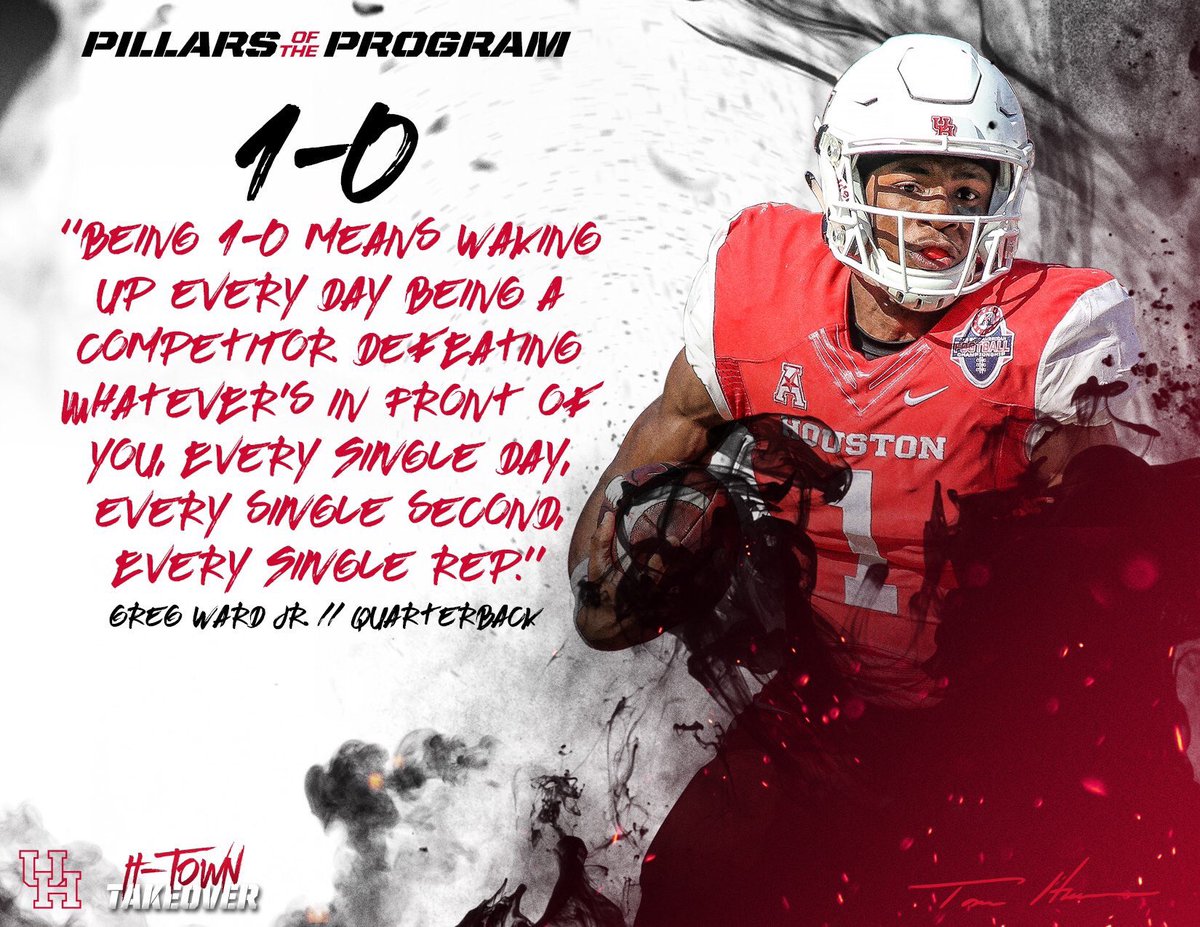 Ed_Jones2's tweet photo. The @UHCougarFB #PillarsOfTheProgram
1-0.
Unit Pride.
Physical & Mental Toughness.
Competitive Focus. https://t.co/blgLSmTNEp