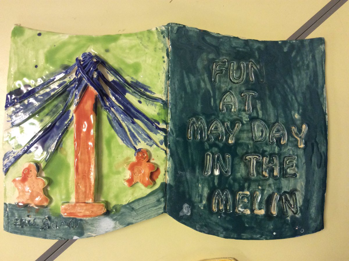 MelinJunior's tweet photo. Some of the wonderful creations depicting Melin Junior School over the years. @ahpottery #melinmemories #community https://t.co/D0jGa2uoB6