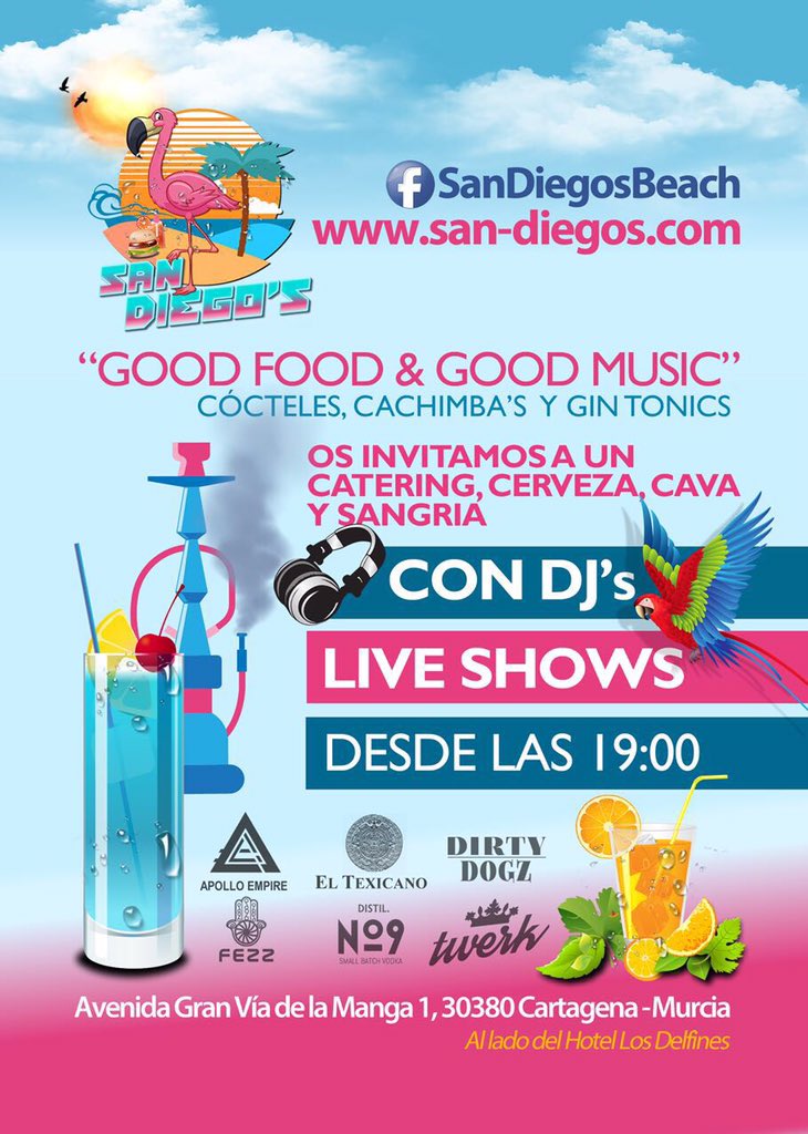 SanDiegosBeach's tweet photo. Comienza la cuenta atras.. // OPENING PARTY // SABADO 23 // JULIO 2016 // LA MANGA CARTAGENA ( MURCIA ) https://t.co/EUjJM5ICke