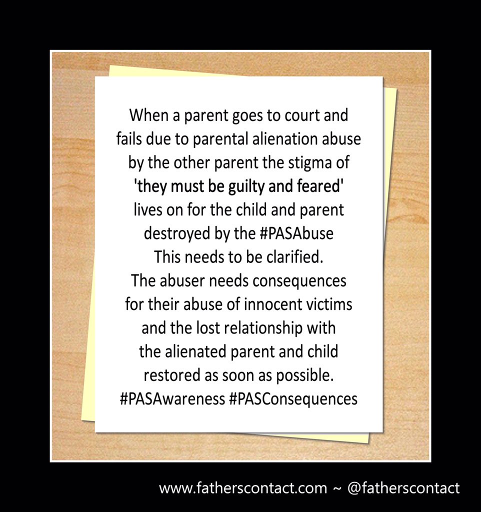 fatherscontact's tweet photo. #PASAwareness #PASConsequences The abuser needs consequences and the child needs every help possible to reunite! 💛 https://t.co/1GnBa3ymb1