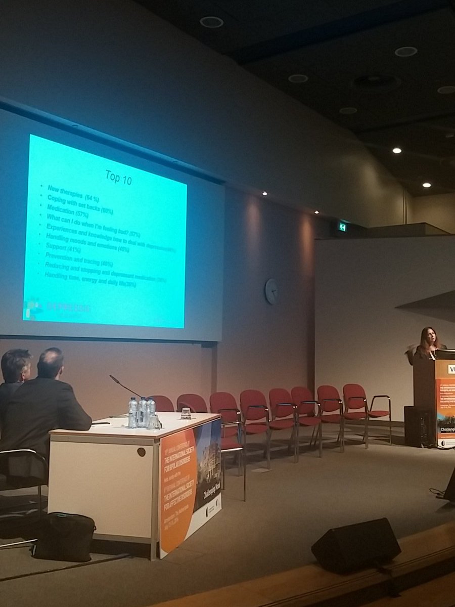 DDepressie's tweet photo. #ISBD2016 Top 10 behoeften patiënt aan nieuwe kennis #depressie. https://t.co/FdGCb6uhH2 https://t.co/1DIGh20g3t