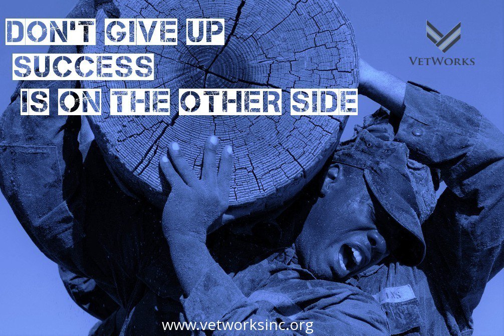 VetWorksInc's tweet photo. #success is on the other side. #saturdaymorning #motivation #vetworks https://t.co/x9qoD3vR7l