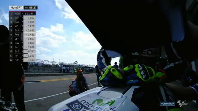 MotoGP's tweet photo. Never stop learning📋👀

Quick pause for @ValeYellow46 before heading out for the final 5 mins. #GermanGP https://t.co/8RzEvYFlH6