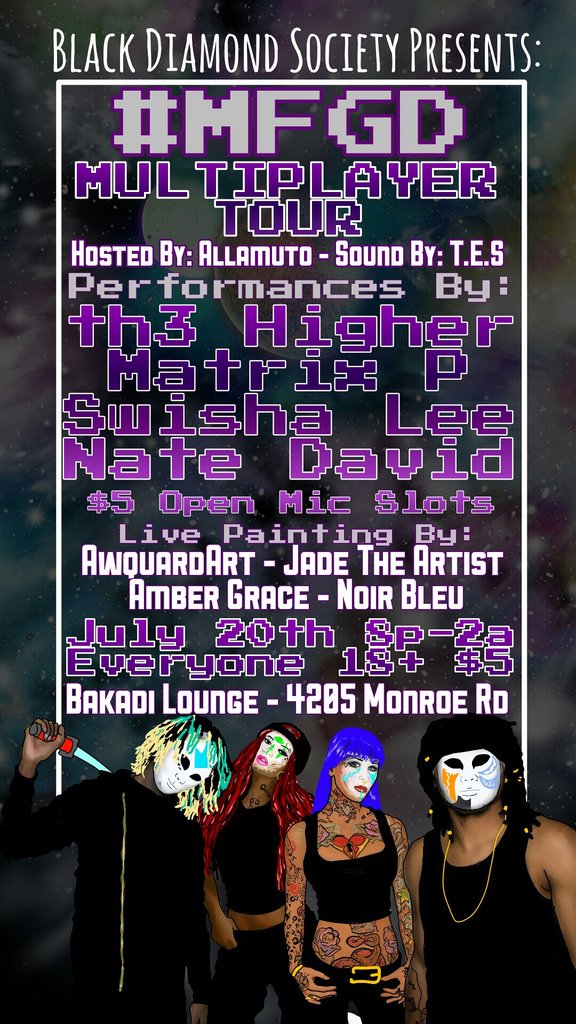 XavierSupreme_'s tweet photo. #MFGD back 18+ and next week we kick off our #MultiplayerTour! Pull up to Bakadi Lounge and turn up with us! https://t.co/LAxAGGdQVK