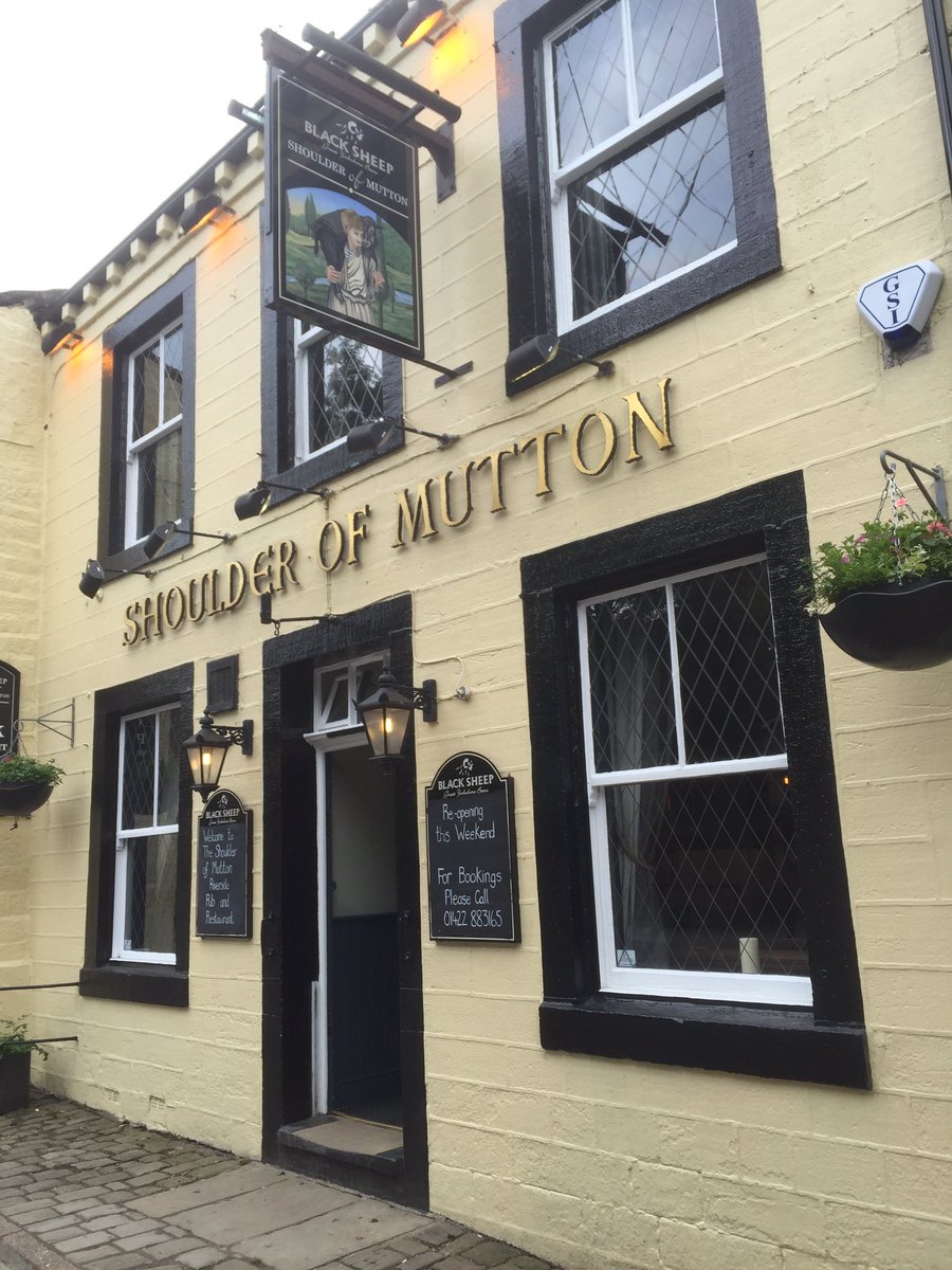 Ooh the <a href="/Shoulder_royd/">Shoulder Of Mutton</a> is open, denizens of Mytholmroyd, and by the guys from <a href="/stubbingwharf/">Stubbing Wharf</a> I believe #hebdenrising