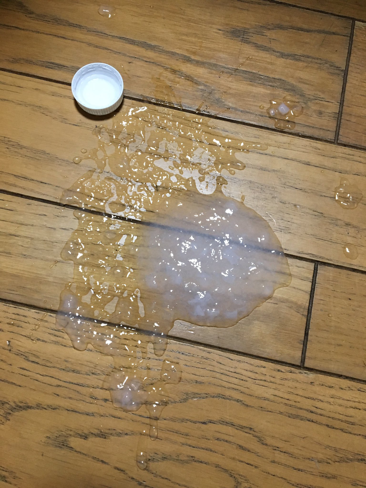 はへら on X: 飲む前に手を滑らして溢してしまったんだけど、飲まなくても結論が出た。限りなく精液だ。  t.coSUGrQ6GZFb  X