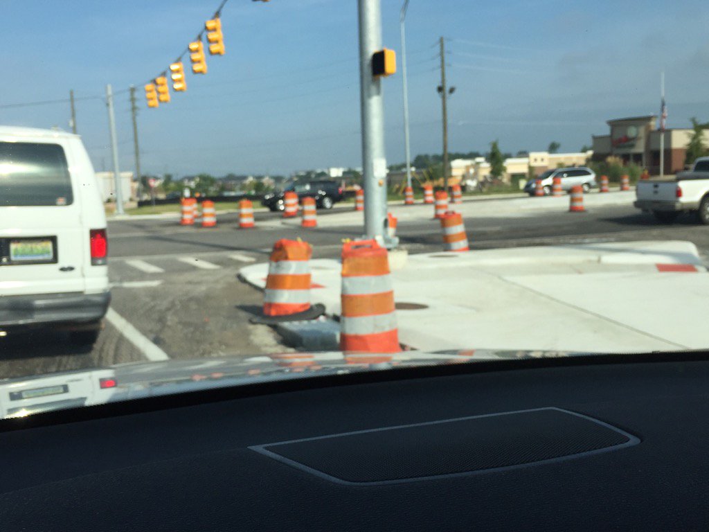 rogerpatmyers's tweet photo. For a city that hates orange, the orange barrel has become the mascot of @tuscaloosacity #PleaseFinish https://t.co/26mXzjcYnT