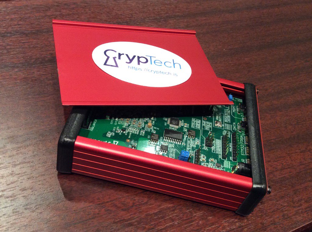 jariarkko's tweet image. The #CrypTech demonstrator of open-source security hw design (#IETF96 side-event)