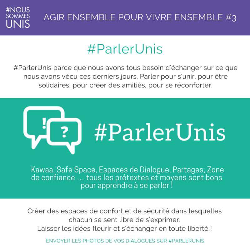 Suite à l'attentat de #nice nous proposons un "parler unis" mardi à 20h au Panama #dialogue #solidarite #coexister