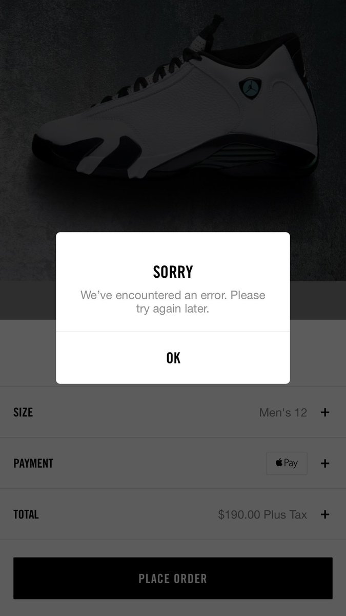 nike store order setup keeps giving errors