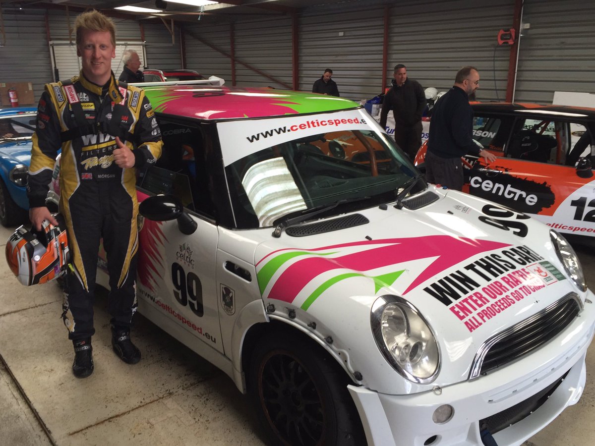 krcircuit's tweet photo. @DunlopBTCC star @AdamMorgan33 beaming after his first session in the @CourierConn Mini Cooper. #"can'twait" https://t.co/VkmgRZAwx1