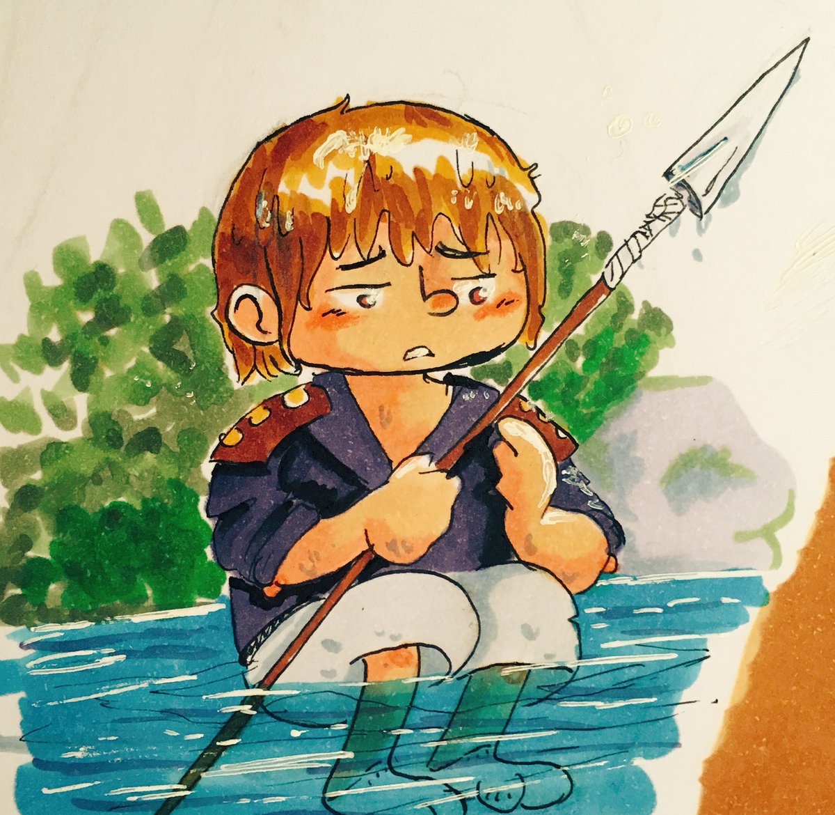 Dinacomics's tweet photo. :D creating a new charcter! Based on this month's charcter design theme SAMURAI! #samurai #minisamurai #illustration https://t.co/JWSG9FU60D