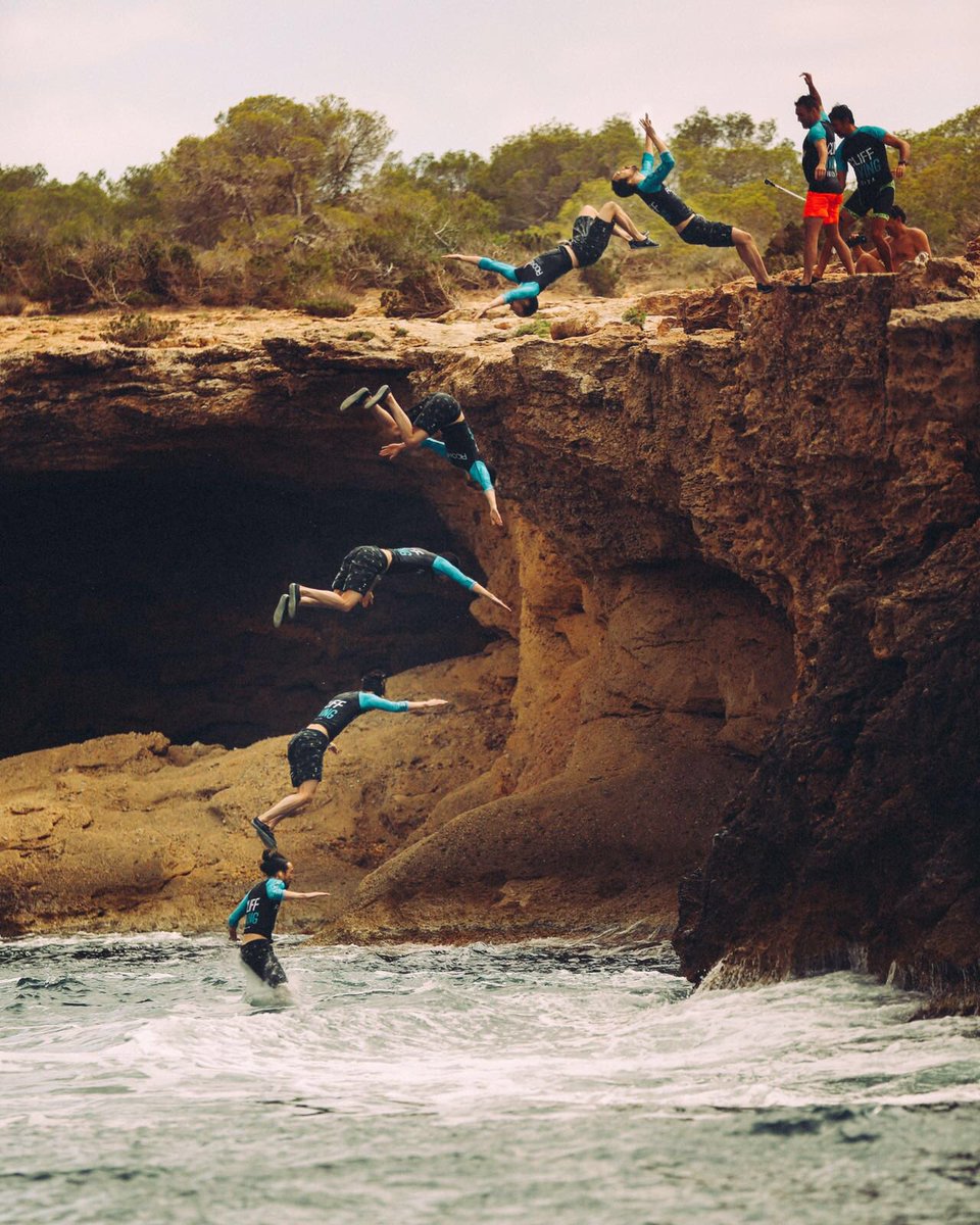 we set to jump off 10 different cliffs in ibiza in one day. This is cliff #1. My first backflip at this height