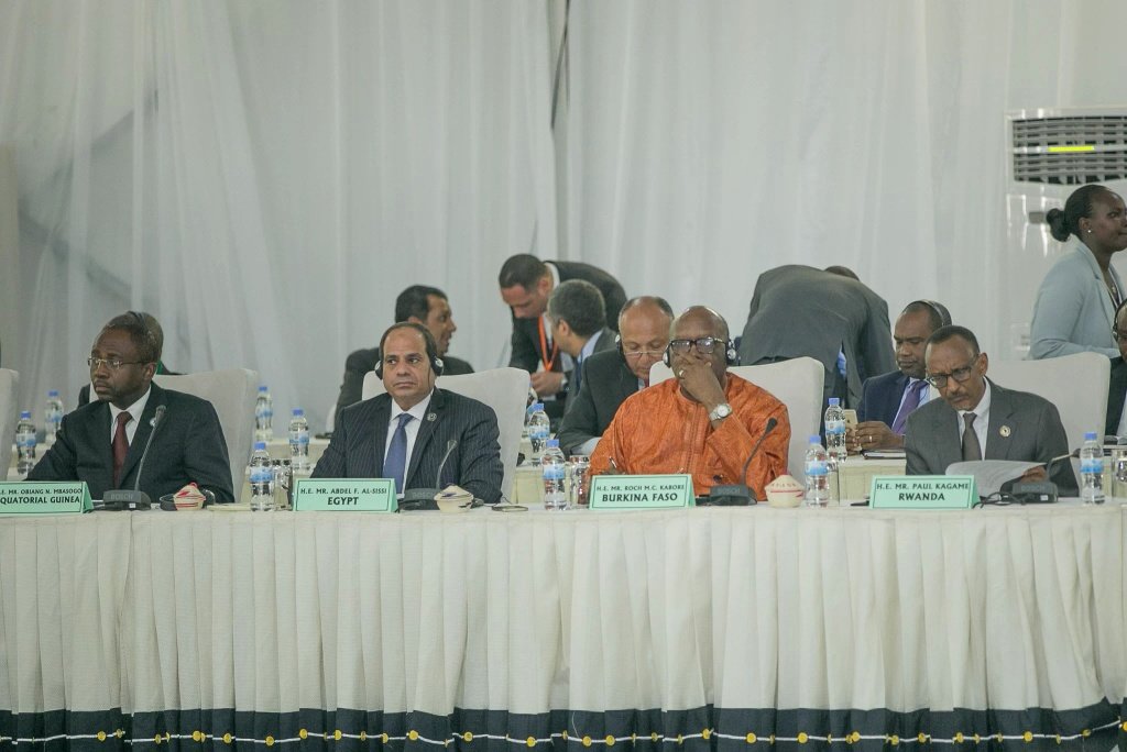 Discussion in closed session on alternative source of funding for AUC with Head of States #Mokuy4AUC #27thAUSummit