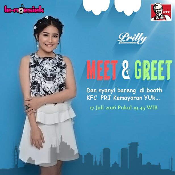 prillyyla's tweet photo. Haii semuanyaaaa!!! Dateng yaaa kita nyanyi nyanyi bareng di kfc PRJ besok!!! https://t.co/F0OUksvzok