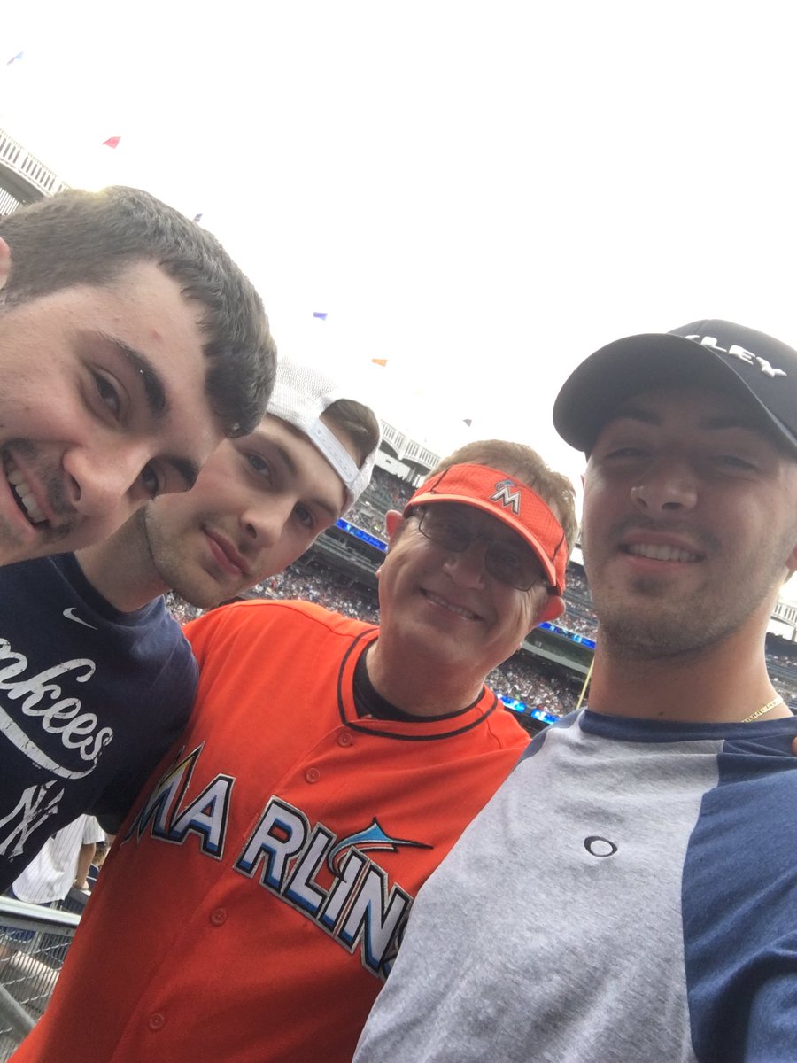 jhamilton023's tweet photo. Met @Marlins_Man @ Yanks game w/ the boys @J_Lund24 @ChoChoochTrain #boss https://t.co/4LVo46M2Ad