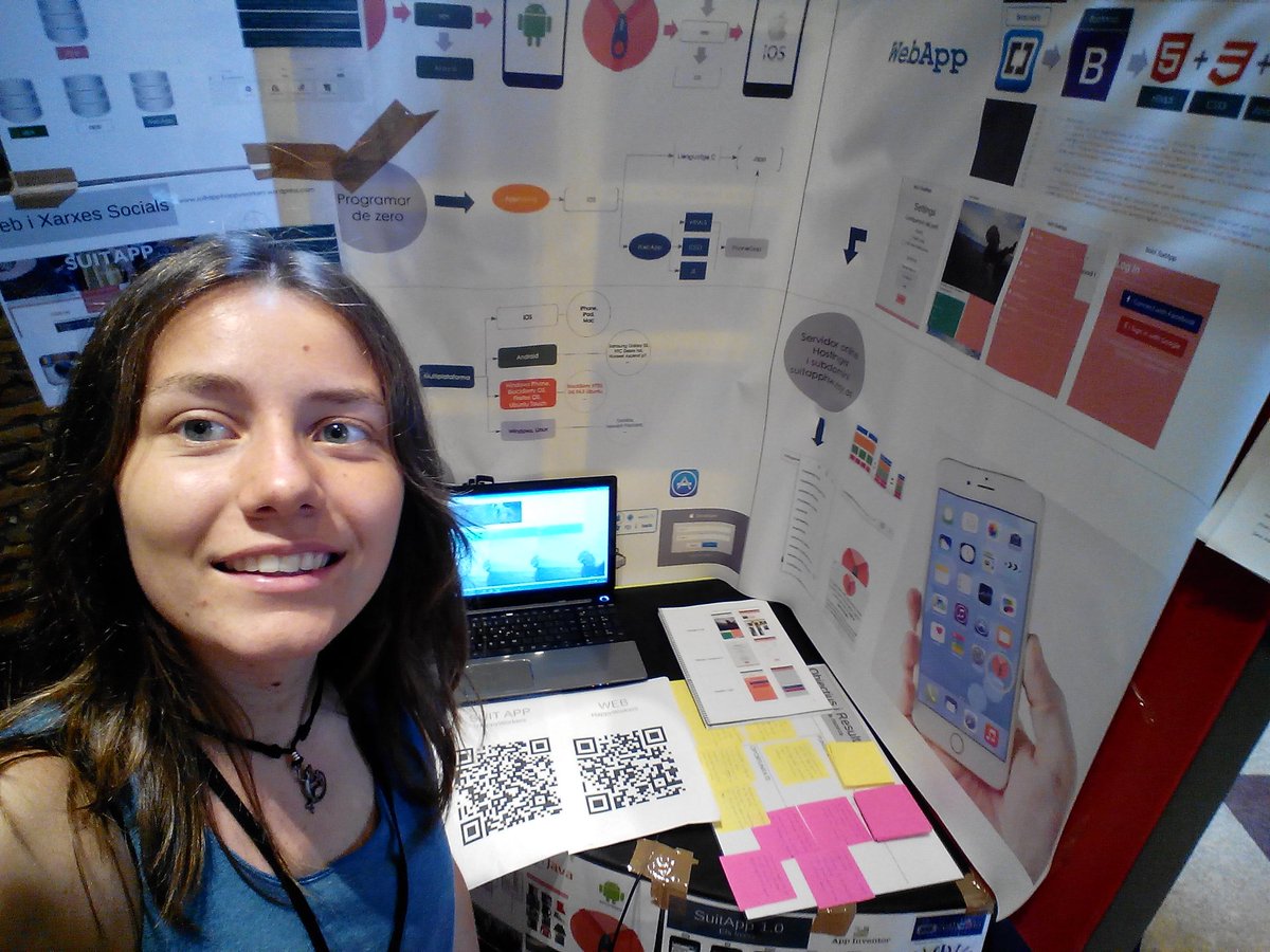 SaraMtzAlabart's tweet photo. Good experience presenting the beginnings of SuitApp for iOS at ExpoSciencesEuropéenne (Toulouse). #ESE2016 #MAGMA https://t.co/Y7K17w80AB