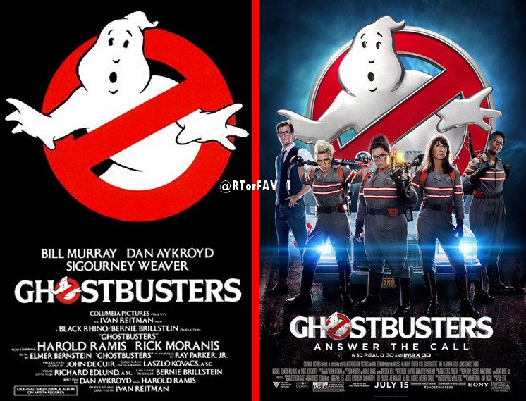 REQUESTED
RT for Ghostbusters (1984)
LIKE for Ghostbusters (2016)