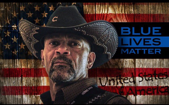 SheriffClarke's tweet photo. Saddle up! People's Sheriff https://t.co/B52X3Ov05B is chambered and ready to fire. Libs, ok to suck thumb 4 comfort https://t.co/RKvTHlTBQq