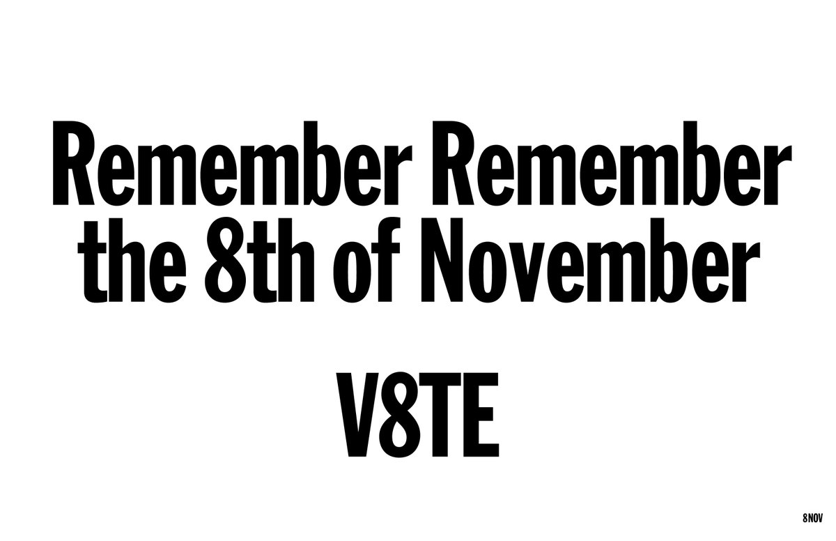 8thofnov's tweet photo. Remember Remember the 8th of November #getoutthevote #8thofnov #imwithher #vote https://t.co/o9vsFhE4to