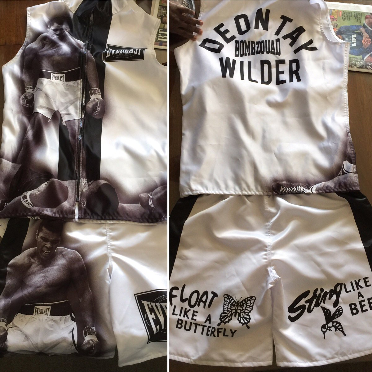 BronzeBomber's tweet photo. I'm bringing the spirit of #TheGreatest into the ring with me tonight... @MuhammadAli #GOAT #WilderArreola #PBConFox https://t.co/47pndsWmNg